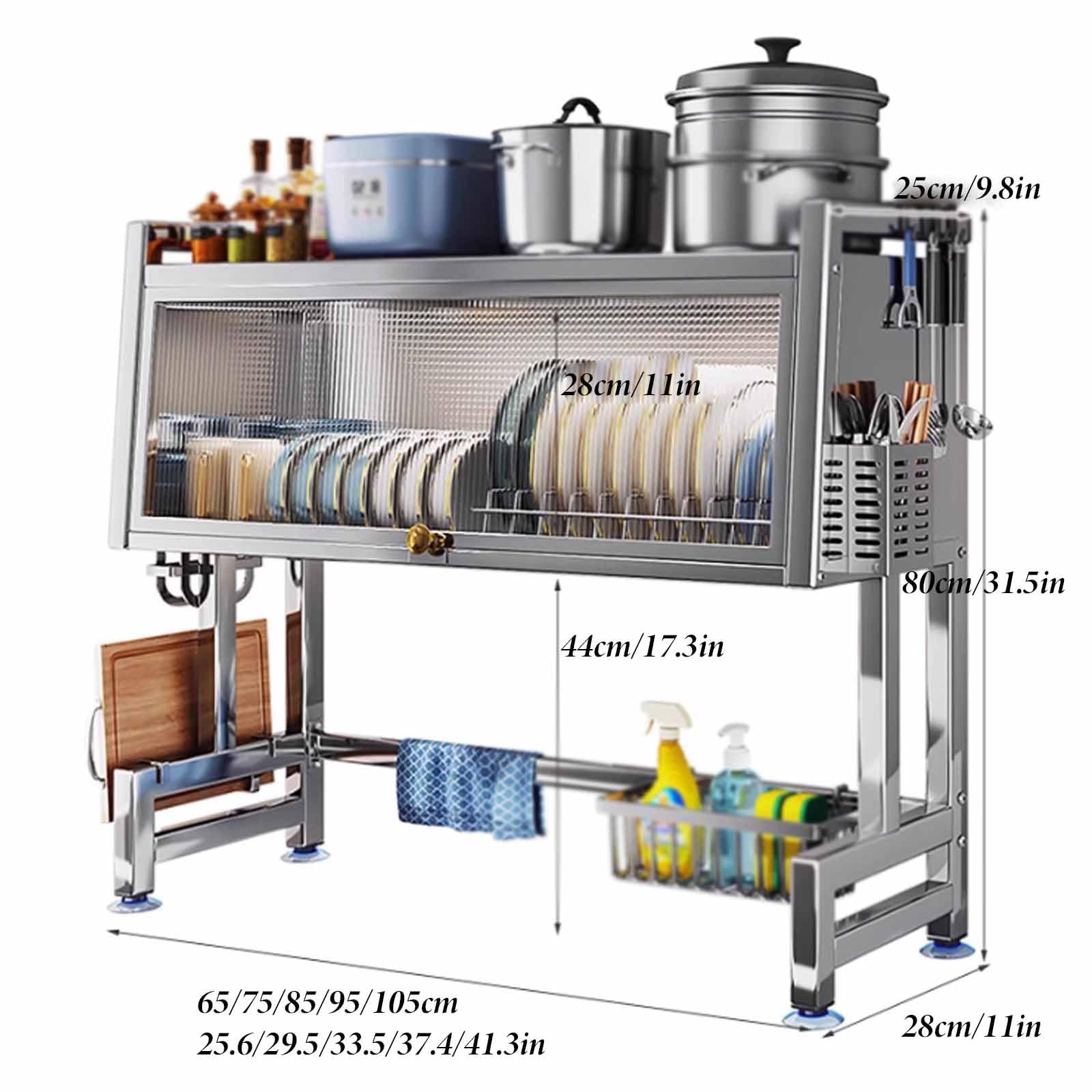 Égouttoir à vaisselle de Cuisine en Acier inoxydable, Support d'évier, égouttoir de Rangement pour vaisselle, égouttoir Anti-poussière, Support respirant pour Fond de Placard, ég
