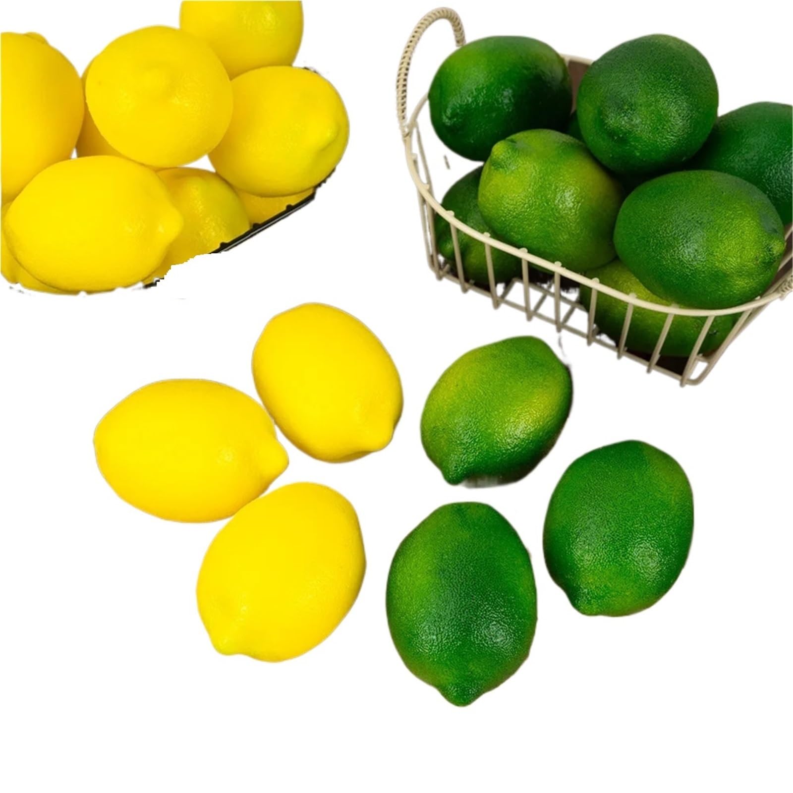 DYYEUAVT Simulated Fruits 8- Simulated Lemon Yellow And Green Lemons, Foam Lemons, Decorations For Home Parties, Toy Display Pieces(8PCS-Mix)