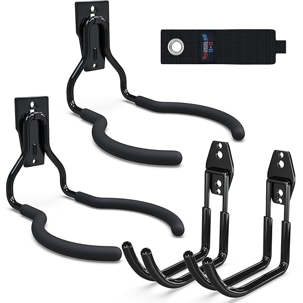 3-H Weed Eater Hanger 2 Pack,2 Large Garage Wall Hooks,1 Extension Strap,Utility Weedeater Rack,Tool Hangers for Organizing and Hanging Weed Wacker,Leaf Blower,String Trimmer,Power Tool in Garden