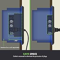 Vista 3 de TOPGREENER Toma de corriente empotrable, toma de corriente empotrable resistente a manipulaciones para TV montado en la pared, equipo A/V, obras