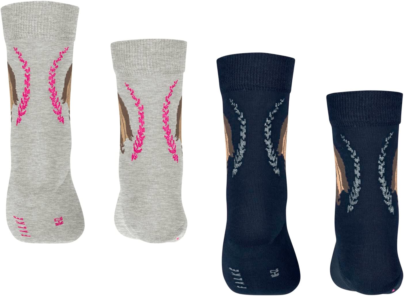 FALKE Horse Multipack K So Cotton Patterned Unisex-Child Socks (2-Pack)