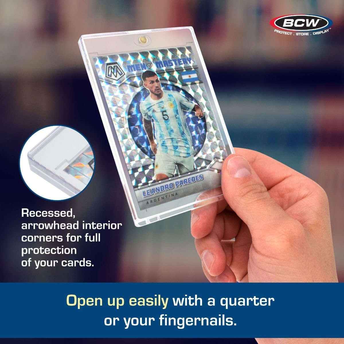 BCW Magnetic Card Holder - 55 PT Thickness - 10 ct | Protective Display Card Case with Secure Gold Magnet Closure | UV Protection, Quick Access Design for Sports, Gaming, and Collectible Cards