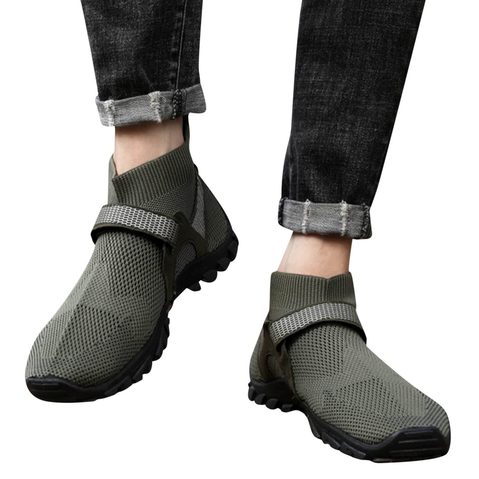 Generisch Slip in Zapatos Hombre Extra Ancho Senderismo Malla Transpirable