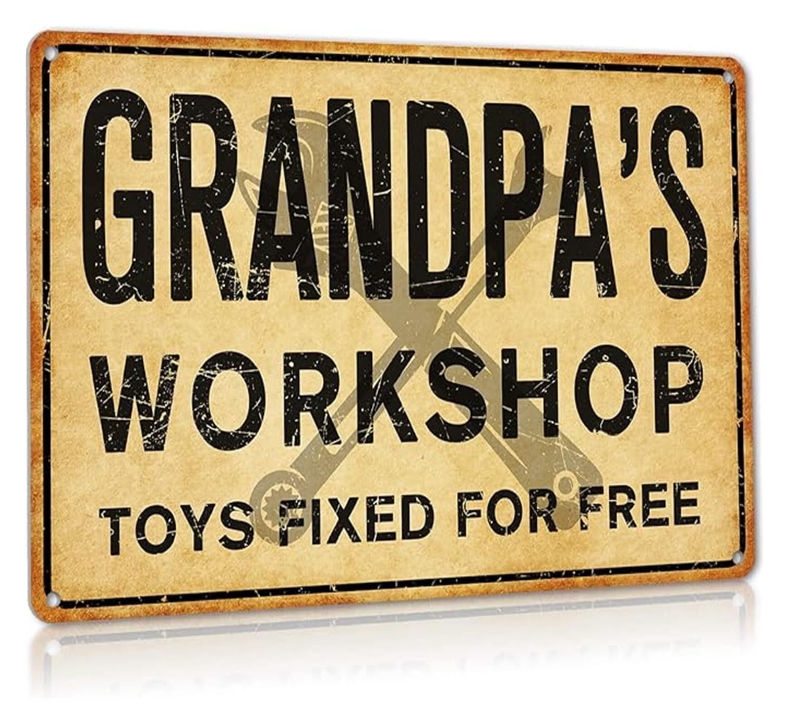 IDGTTLDF Aluminum Funny Sign Vintage Grandpa Workshop Metal Tin Sign for Garage Toolbox Area 8 X 12 in