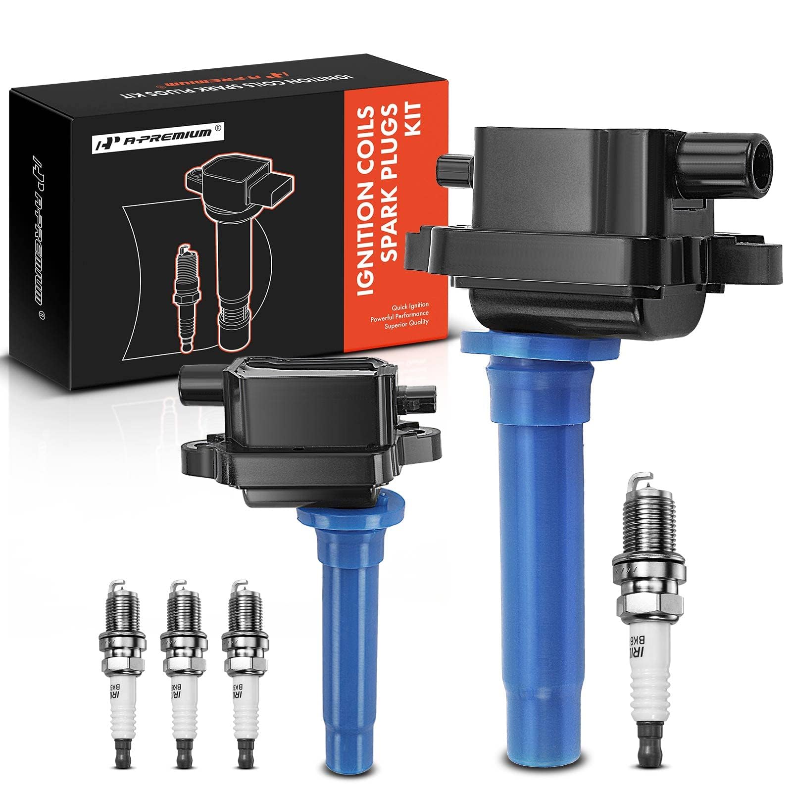 A-Premium Ignition Coils and Spark Plugs Kits Compatible with Kia Sportage 1995-2002 L4 2.0L