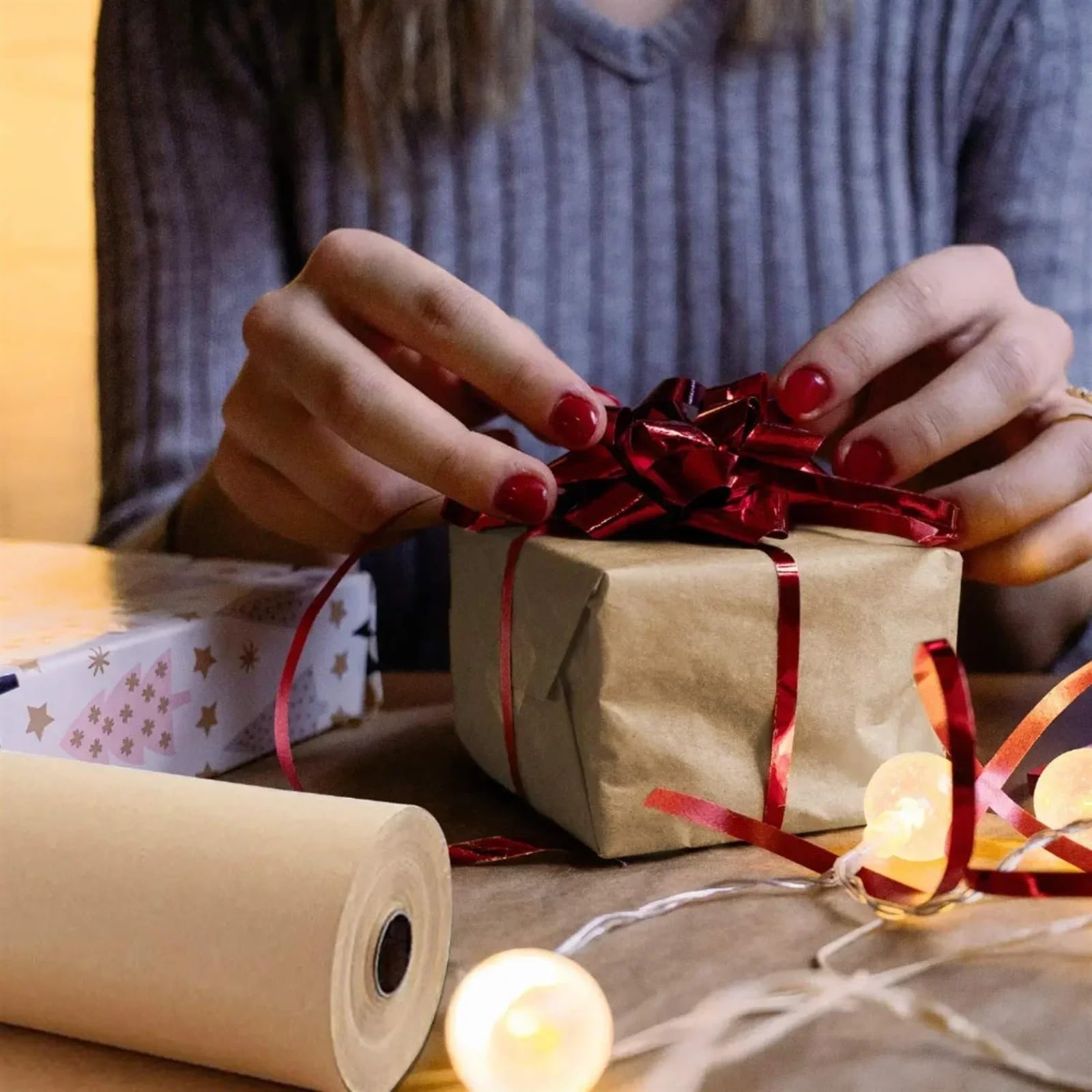 Kraftpapier Rolle Braune Kraftpapierrollen Geschenkpapier for Pinnwände Basteln DIY(Brown 50CMX3meter)