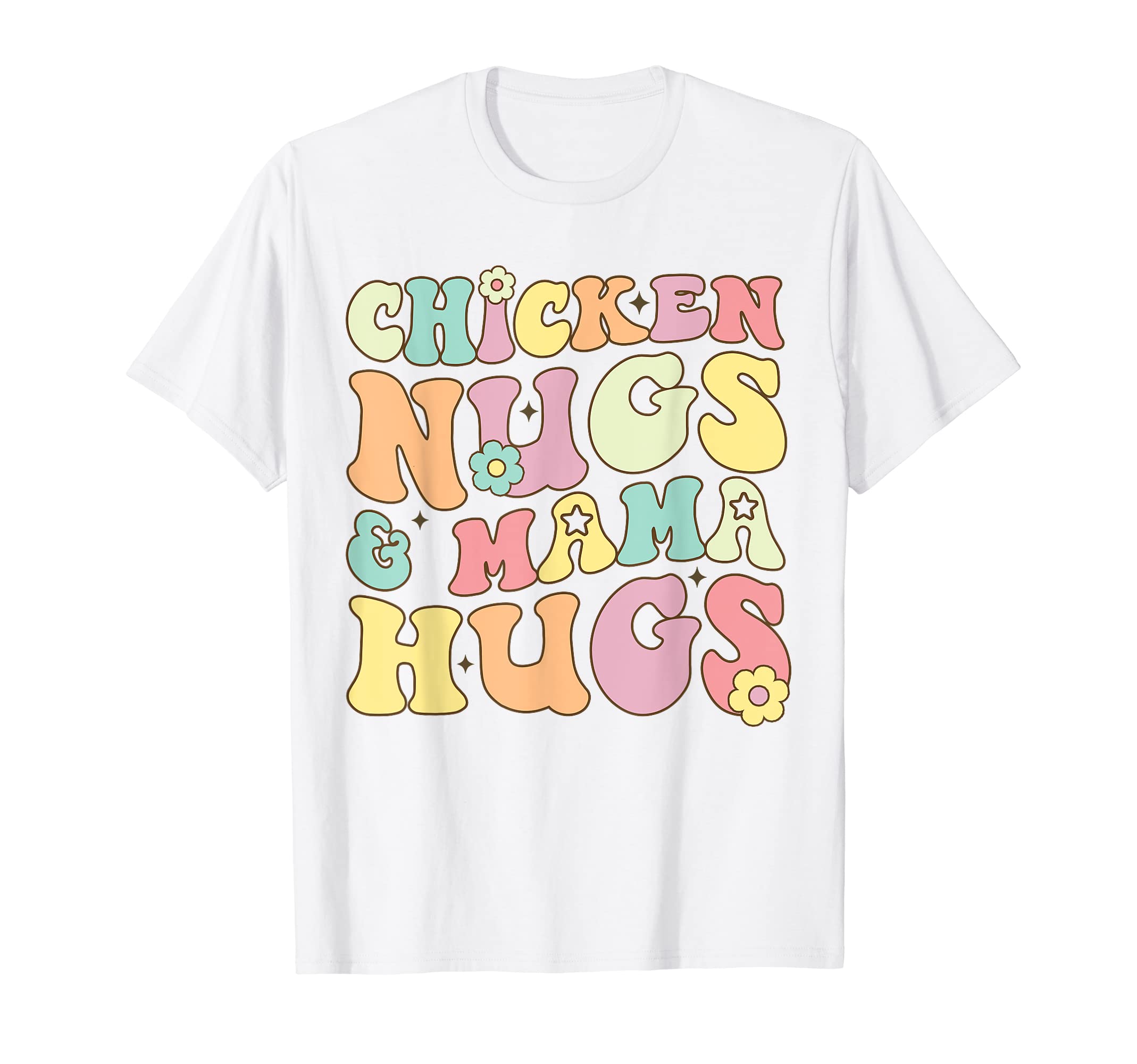Retro Groovy Chicken Nugs and Mama Hugs Toddler Nuggets T-Shirt