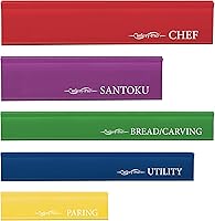 Cutlery-Pro Knife Blade Guards Set of 5 Transparent Jewel Colors - Safe Storage for Chef, Paring & Bread Knives