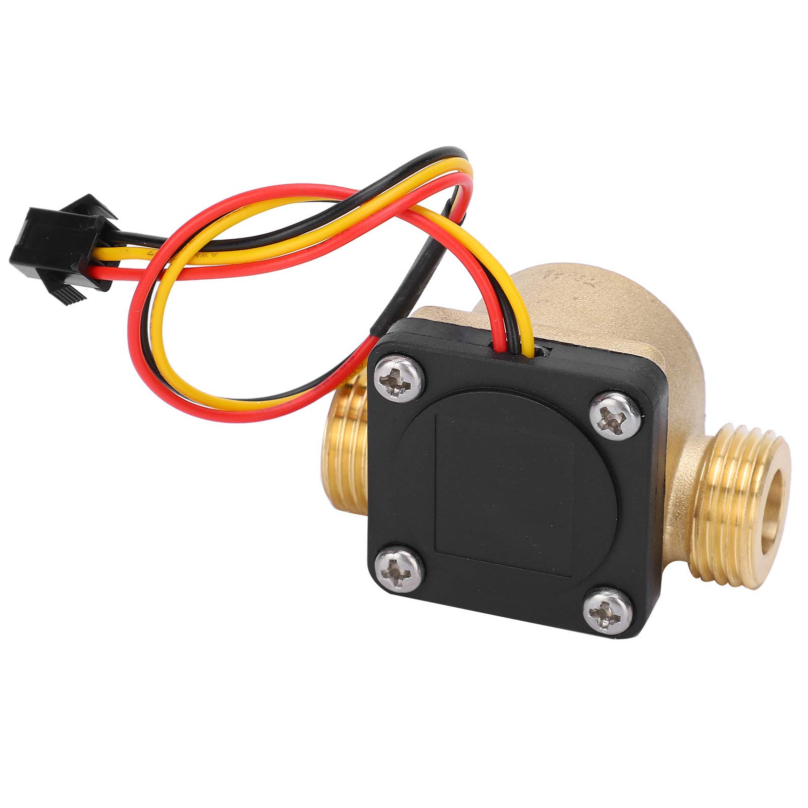 G1/2 Zoll Wasserdurchflusssensor, DC 3-24V 0,3-10 L/min Durchflussmesser Durchflussmesser Zähler Hall Durchflussmesser aus Messing für Warmwasserbereiter, Kreditkartenautomat