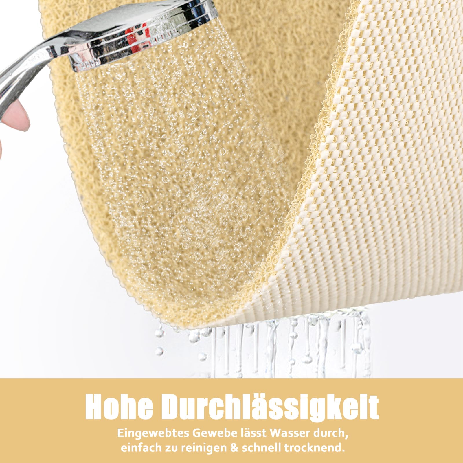 Alfombrilla de ducha antideslizante 80 x 100 cm – Suave comodidad seguridad alfombra de baño con agujeros de drenaje, PVC Luffa Masaje Alfombrilla antideslizante para ducha, secado rápido