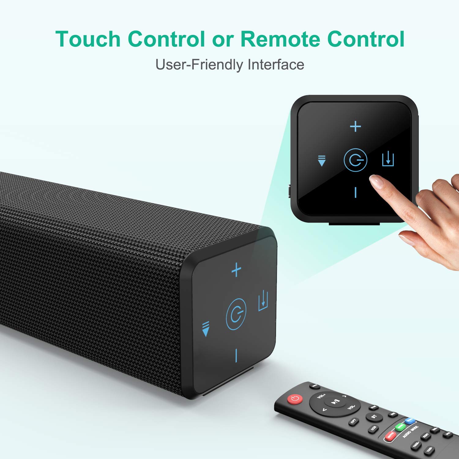 BYL100Watt 32 Inch Soundbar, Bestisan 2.1 Channel Bluetooth 5.0 Sound