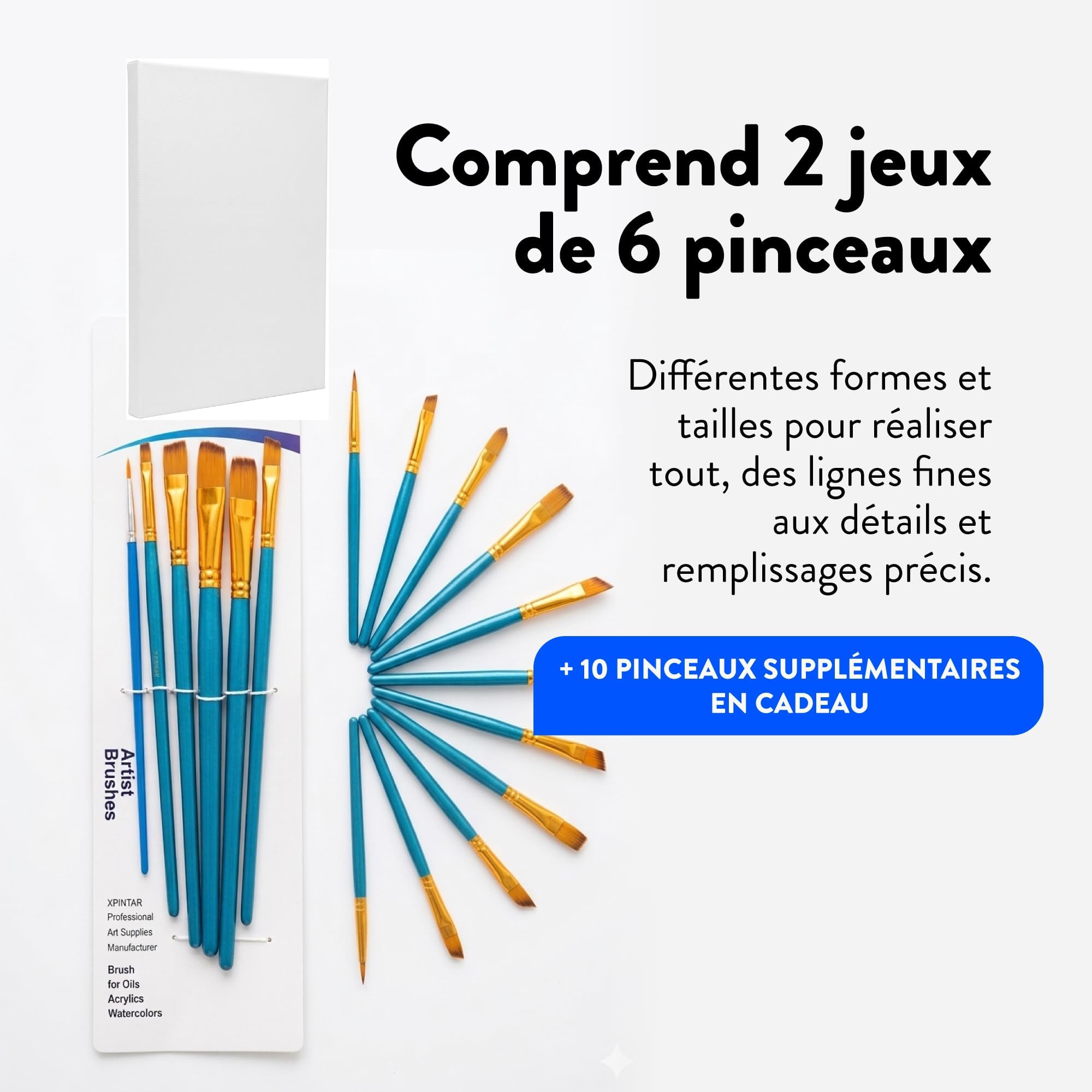 Kit de peinture acrylique avec 2 chevalets, 2 toiles 24 couleurs de 35 ml, 12 pinceaux, 2 spatules et 2 palettes pour couples adultes, cadeau créatif artisanat, décoration et loisirs à la maison et