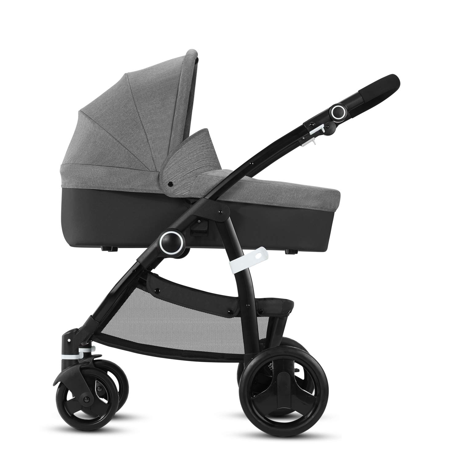 CBX Leotie Pure Passeggino Combinato con Seduta Reversibile e Navicella Pieghevole per Neonati, Parapioggia Incluso, dalla Nascita Fino a 15 kg, Comfy Grey