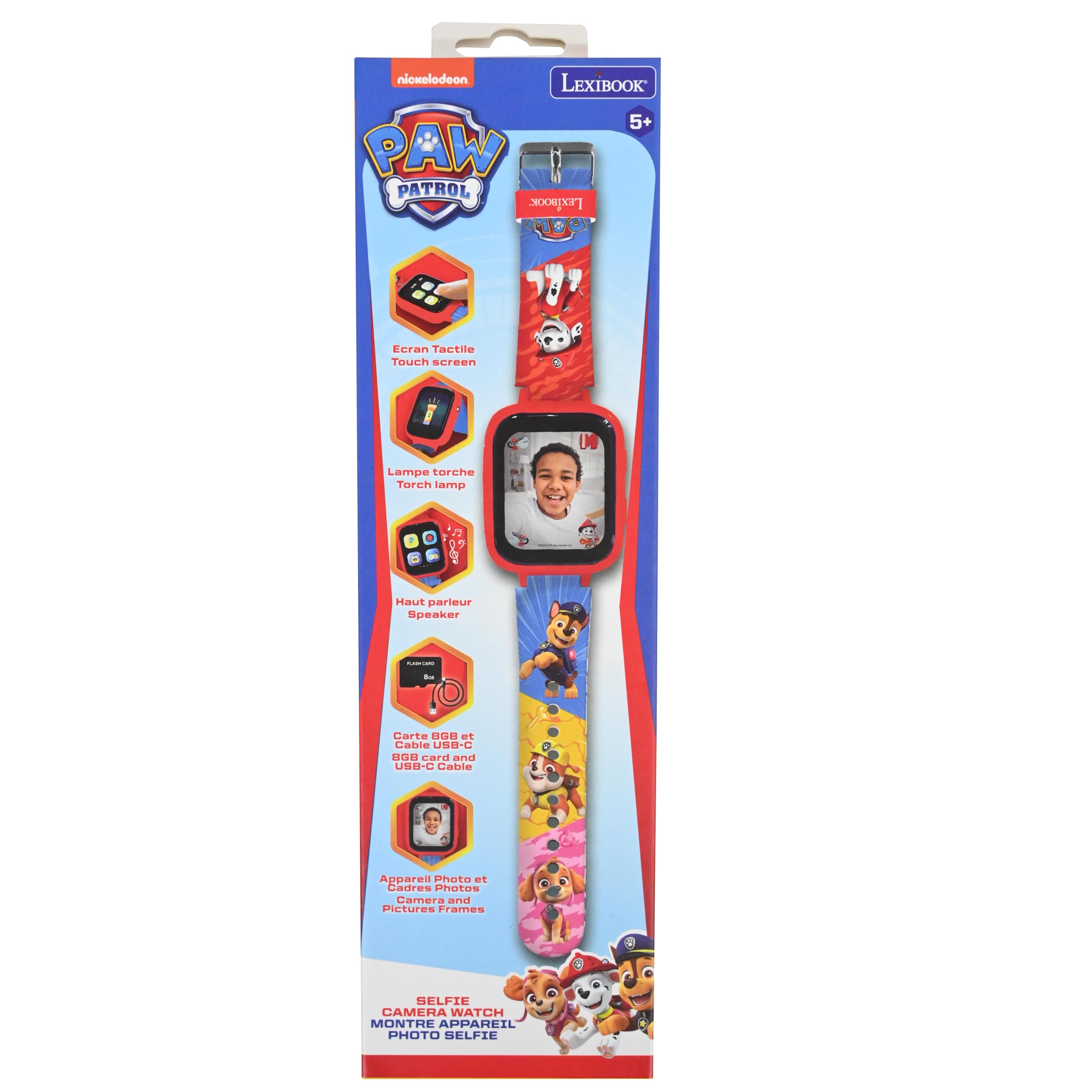 Lexibook, Montre avec Appareil Photo Selfie, écran Tactile HD, caméra 720p, MP3, Haut‑Parleur, dictaphone, podomètre et 5 Jeux, Disponible en Plusieurs Personnages et Couleurs, DMW070‑Series