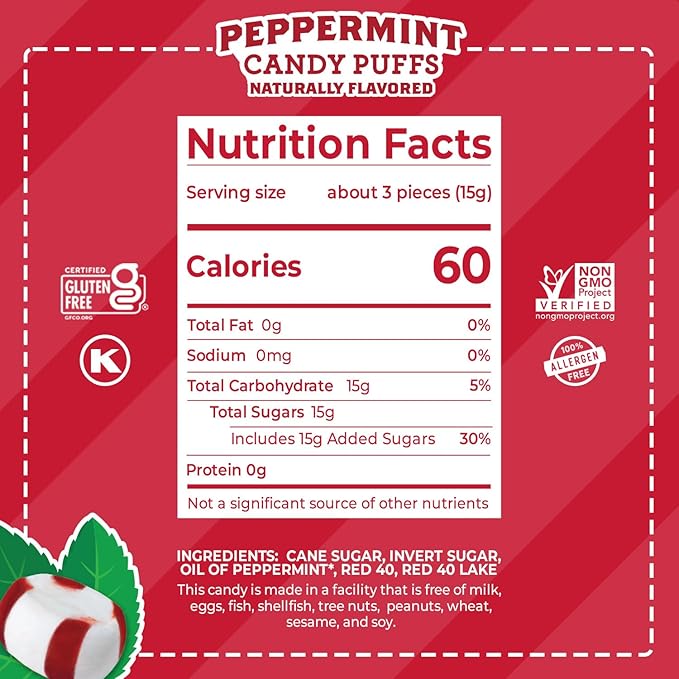 Red Bird Soft Peppermint Puffs Candy, 52 oz Tub miniatura 2
