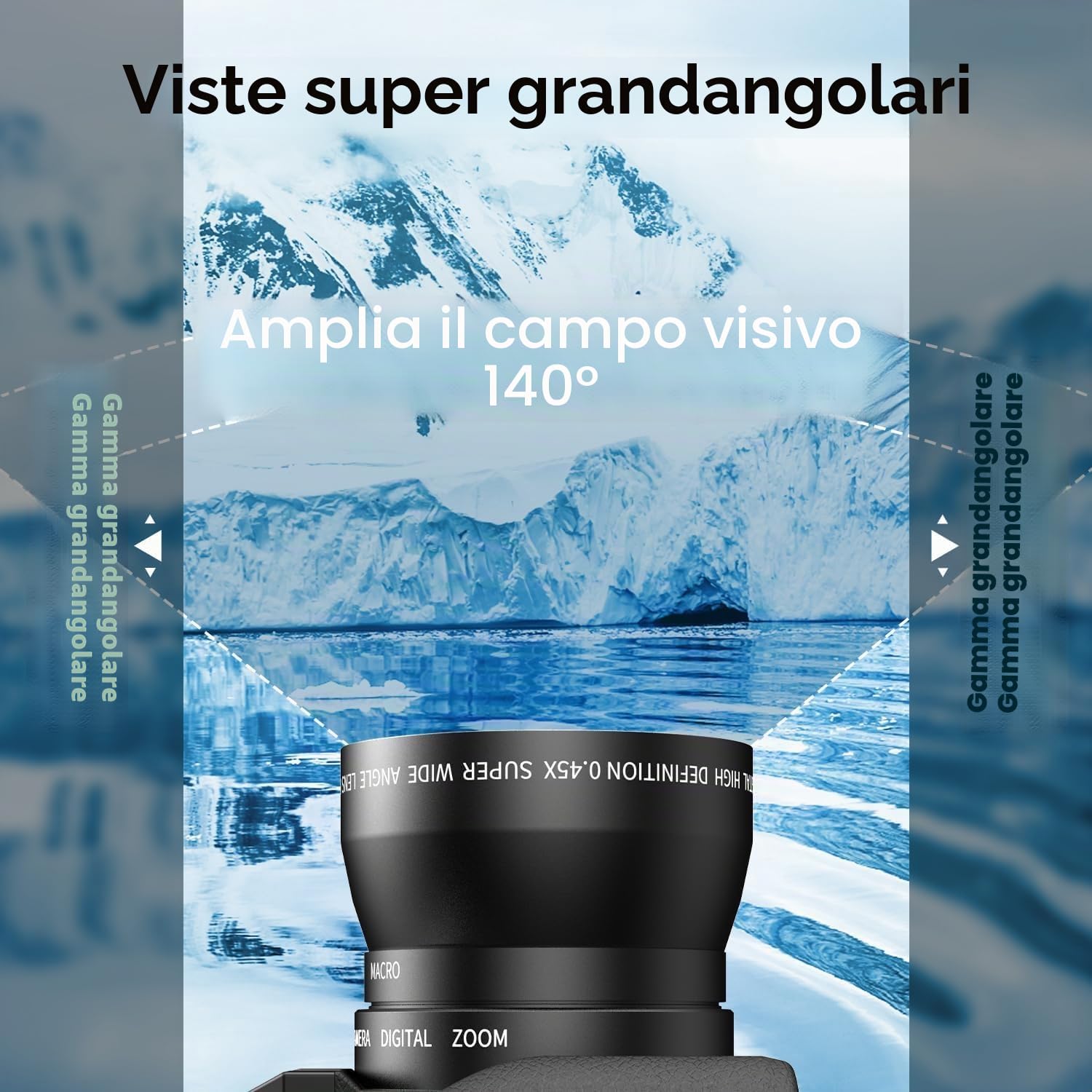 4k Macchina Fotografica Digitale, 52mm grandangolare e obiettivo macro，56MP Vlogging Camera per YouTube con Schermo Flip 180°, 18X Zoom digitale, 2 batterie, 32GB SD Card