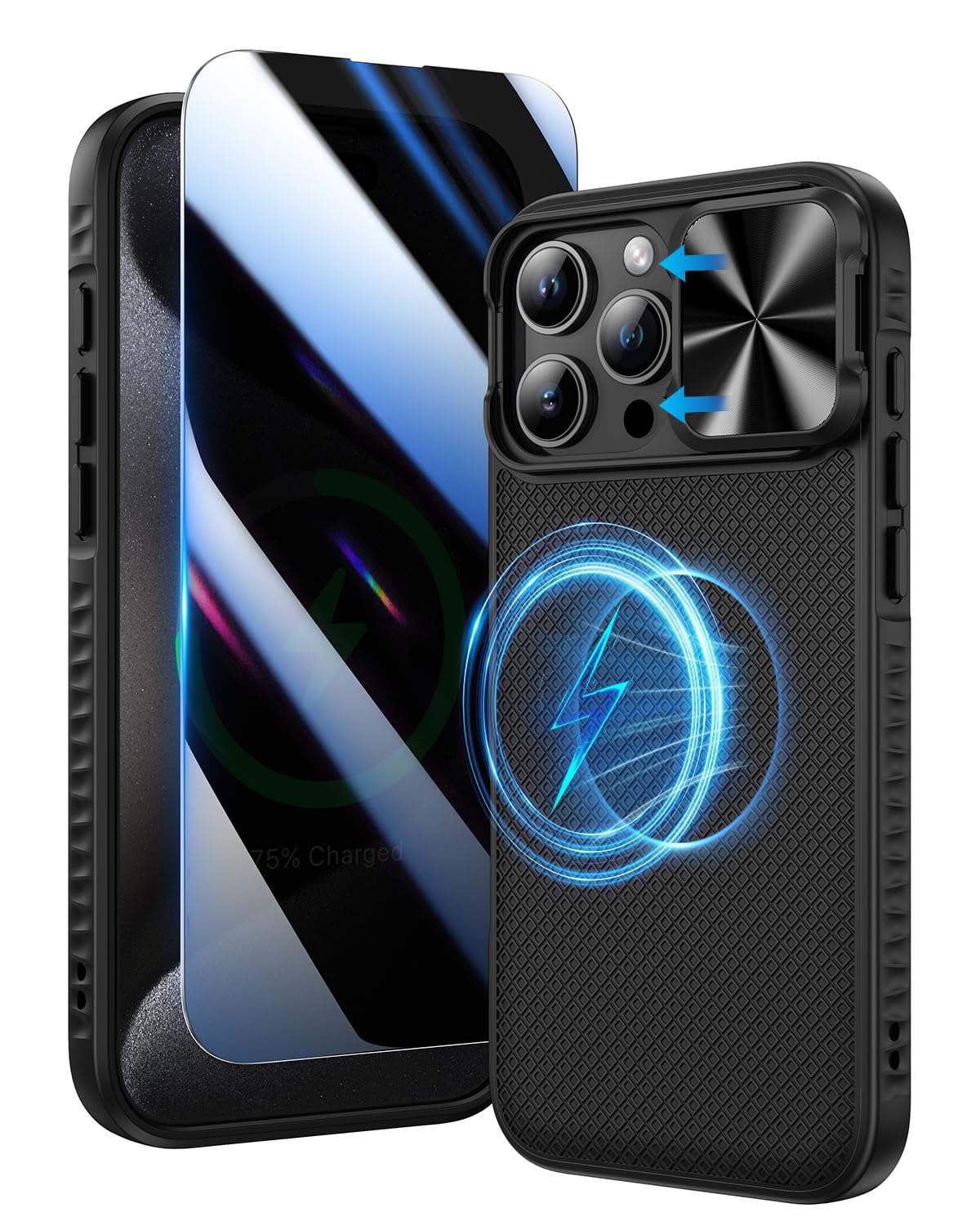 Custodia Doeshine Per IPhone 16 Pro Con Protezione Fotocamera A Scorrimento E 2 Vetri Temperati