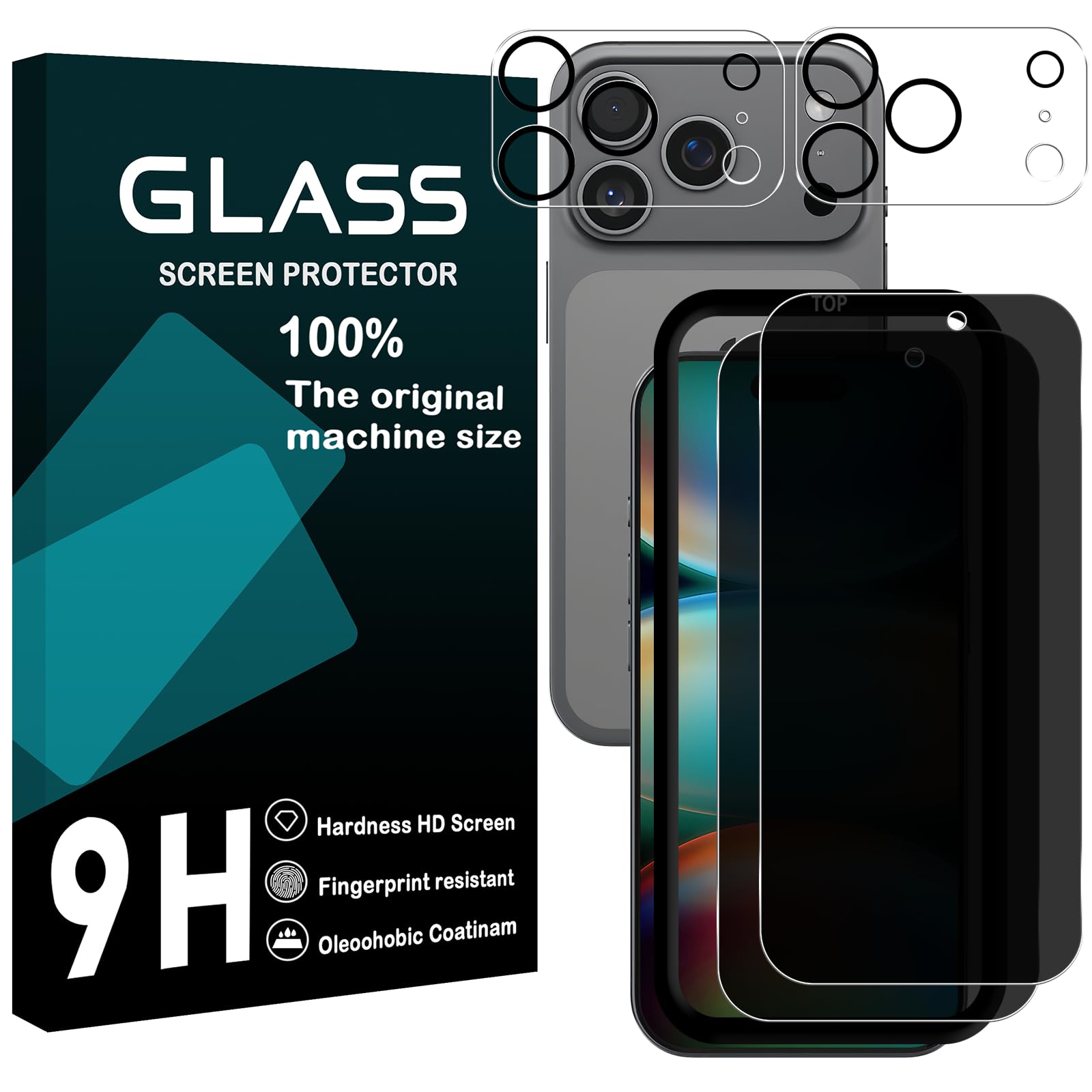対応 iPhone 17 Pro max ガラスフイルム 覗き見防止 【2+2枚セット AGC旭硝子 ガイド枠付き 】 iphone17 pro max フイルム のぞき見防止 (2枚) + レンズ保護フィルム (2枚) アイフォン17 Pro Max 液晶 保護フィルム のぞき見 プライバシーフィルム 強化ガラス 【 硬度9H 耐衝撃 飛散防止 厚さ0.26mm 気泡ゼロ 3D Touch対応 高感度 指紋防止 ラウンドエッジ加工 】 TZ-IP17PMFK4