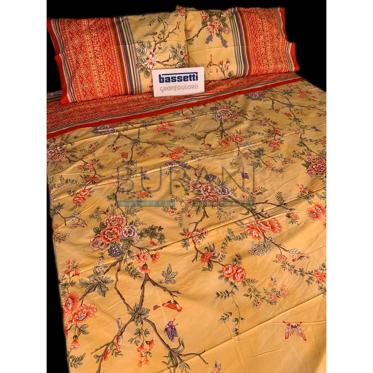 Parure de lit Granfoulard Balanza jaune drap housse 175x200 et drap 250x280