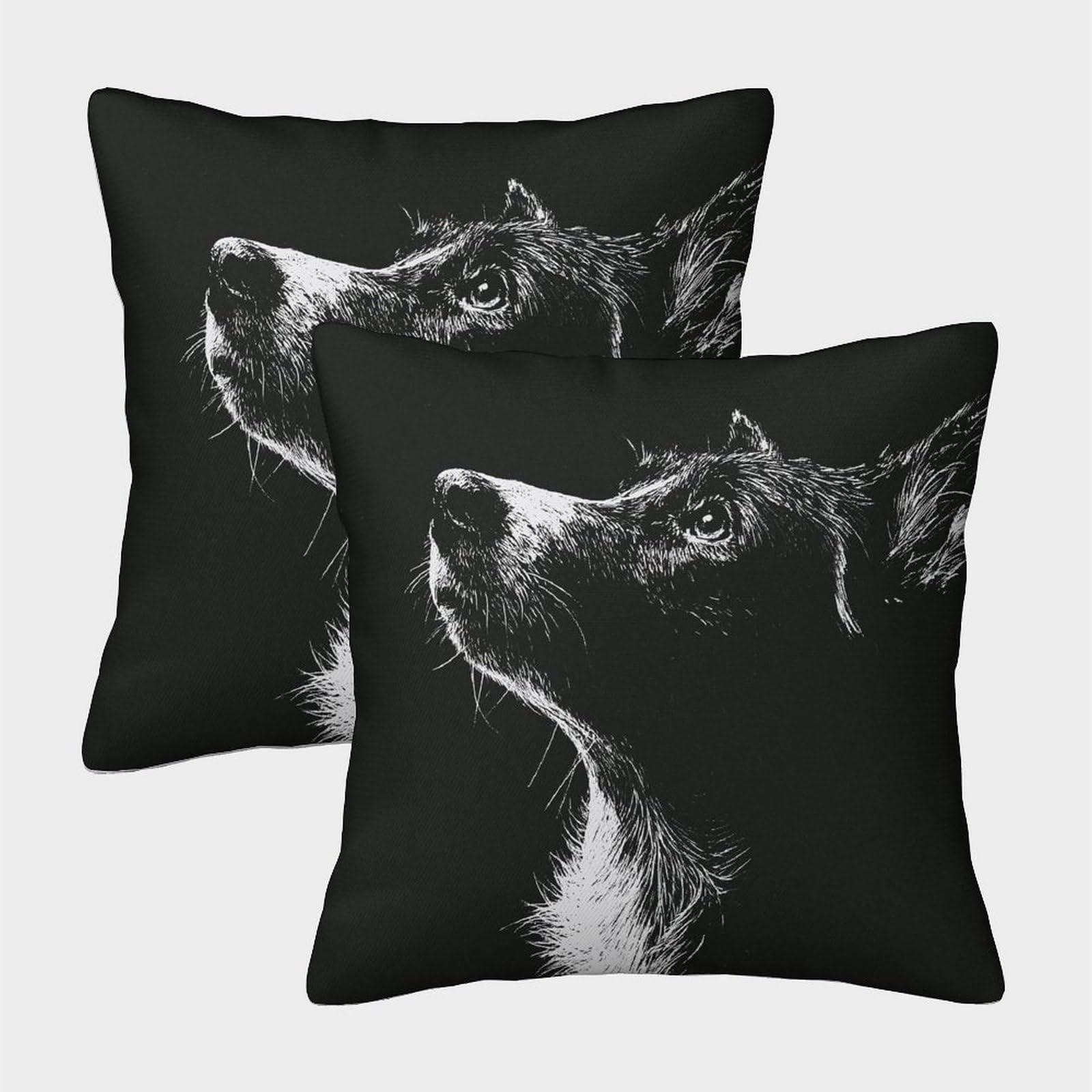 HWEICOIN 3D Printed Dog Square Pillowcases Dinosaurs Square Throw Pillow Decorative Super Soft Pack of 2 for Patio,Couch, Tent, Balcony And Sofa 50x50cm