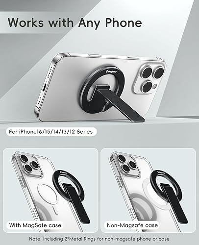 Miniatura 6 de Magtame Soporte magnético de doble cara para teléfono, soporte de escritorio magnético fuerte para Mag&Safe y Smartphone, diseño plegable y