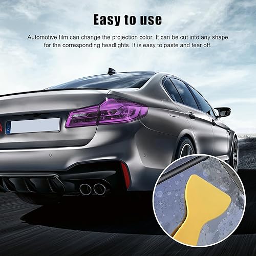 Vista 21 de Película de tinte para automóvil de 12 y 48 pulgadas, faros delanteros brillantes de camaleón, luces traseras antiniebla con apretar y cortar, rollo