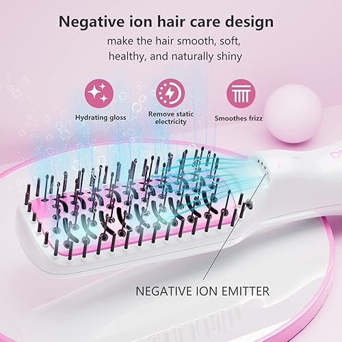 Miniatura 4 de Cepillo secador de pelo de iones negativos, 3 en 1, secador de pelo de paleta de un paso, secador de cepillo de 2 pulgadas, secador de pelo de