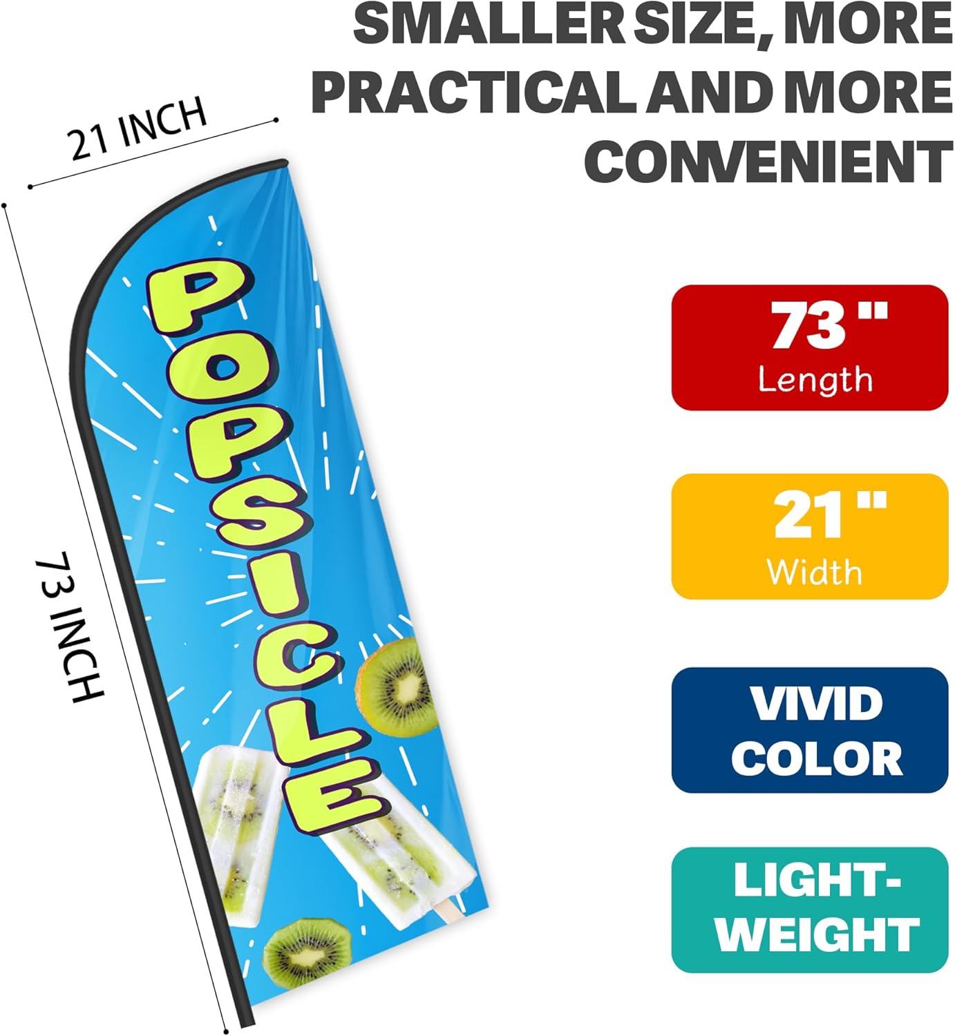 Popsicle Feather Flag for Business Advertising 6 FT Swooper Flag for Storefronts Retailers Shops Food Trucks Events and Fairs (Flagpole Not Included) - Image 2