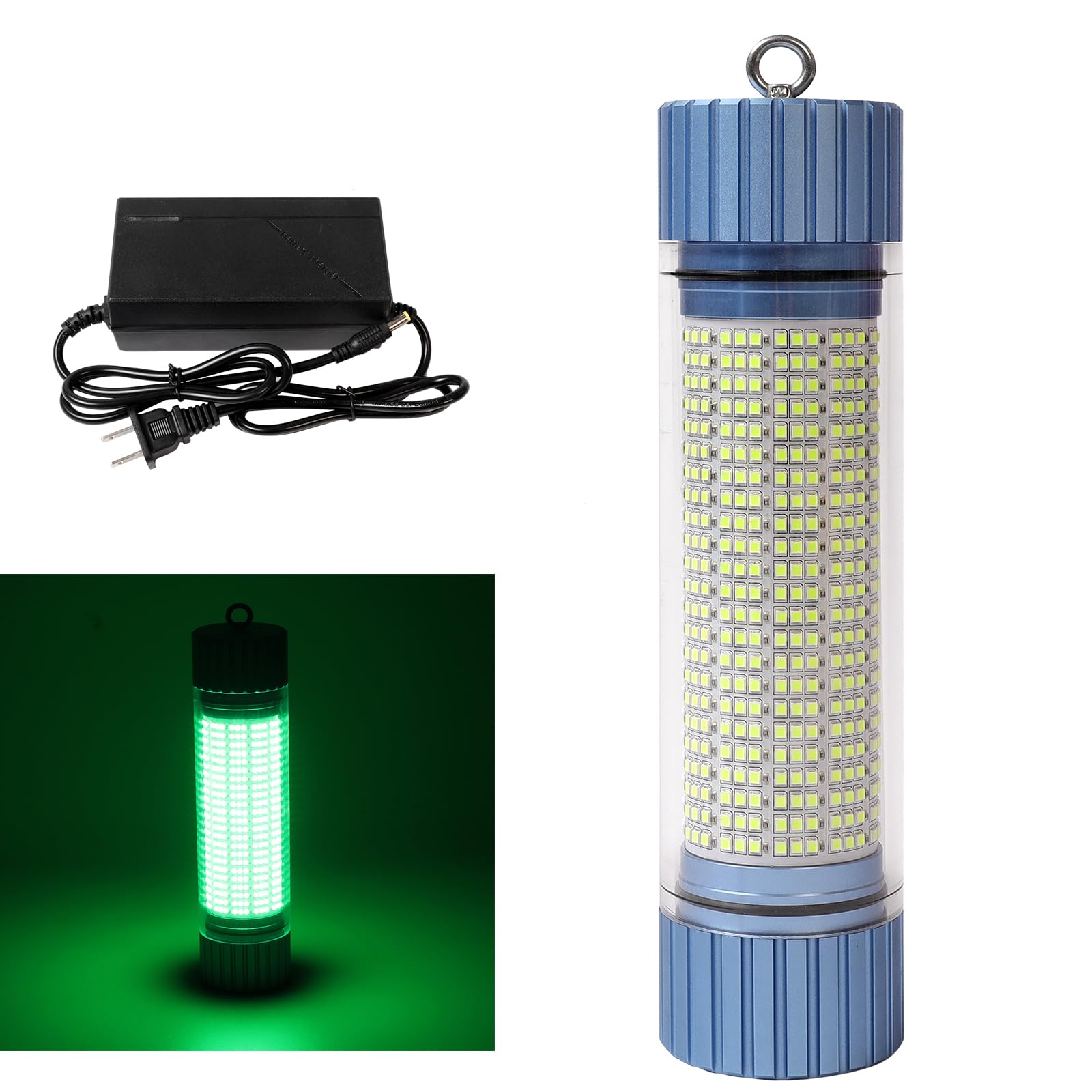 Luz De Pesca Subacuática Alimentada Por Batería, LED Recargable Con Luz Verde Para Atraer Peces, Capacidad De 9000 mAh, Luces De Pesca Sumergibles Impermeables IP68 Para Agua Dulce Y Salada