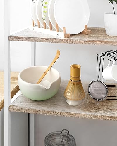 Miniatura 7 de Juego de batidor de matcha, kit de matcha degradado, cuenco de cerámica con boquilla (18 onzas), batidor de bambú, tamiz inoxidable, soporte para