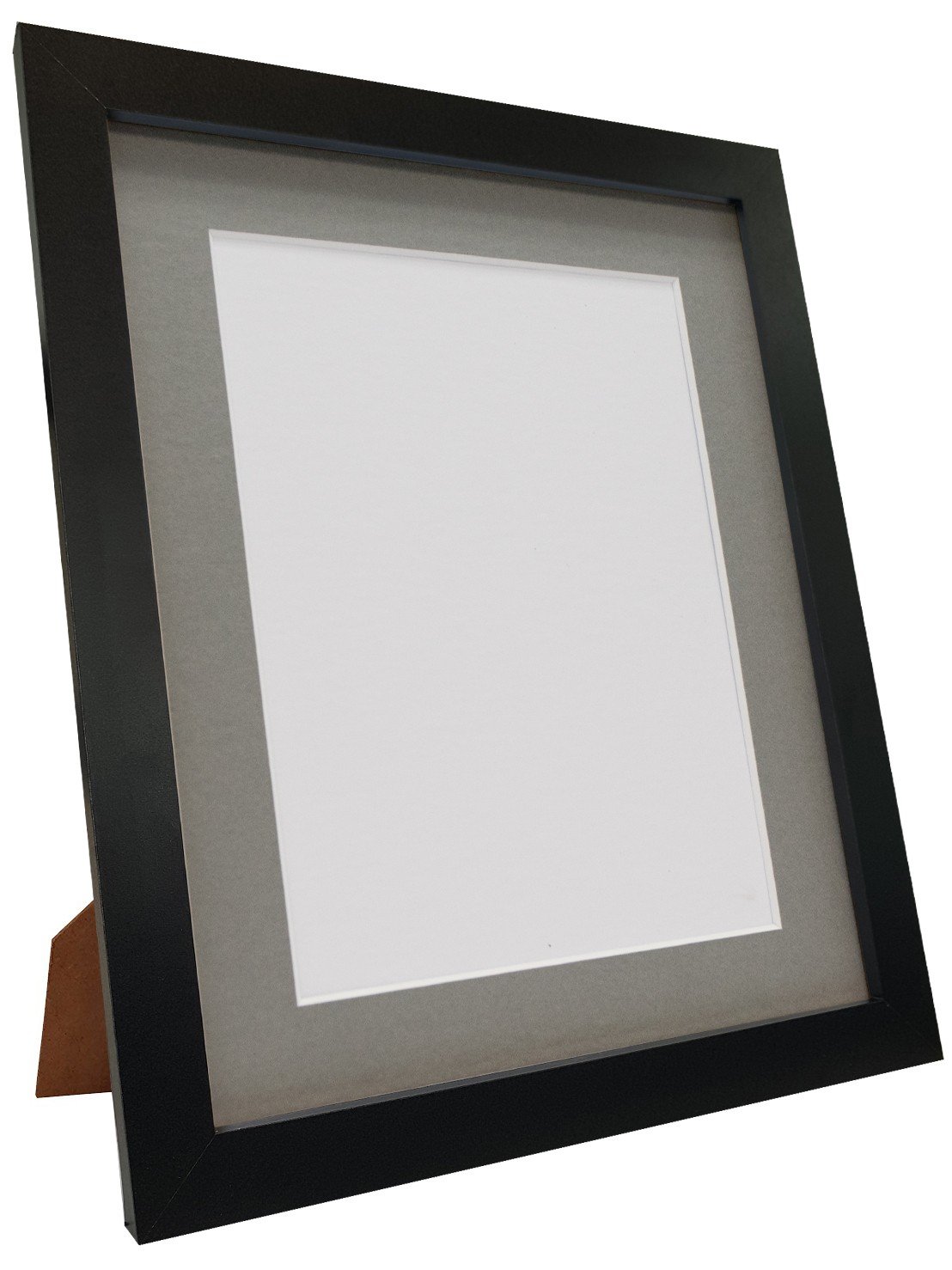 Q7 Picture Photo Frame, Black with Dark Grey Mount, 40 x 30 cm Image Size 12 x 8 Inch