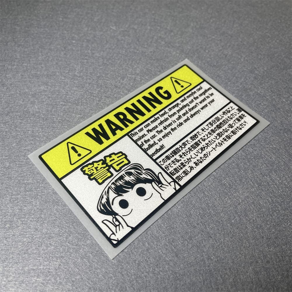 Horayten Car Stickers for Girl Warning Loud Noise Safe Driving Warning Decals Auto Window Sungreen Vinyl Bumper Decoration Tape 130x73mm