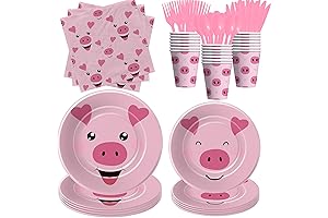 Piggy Piglet Birthday Party Decoration Set for 24 Guests | Serve 24
