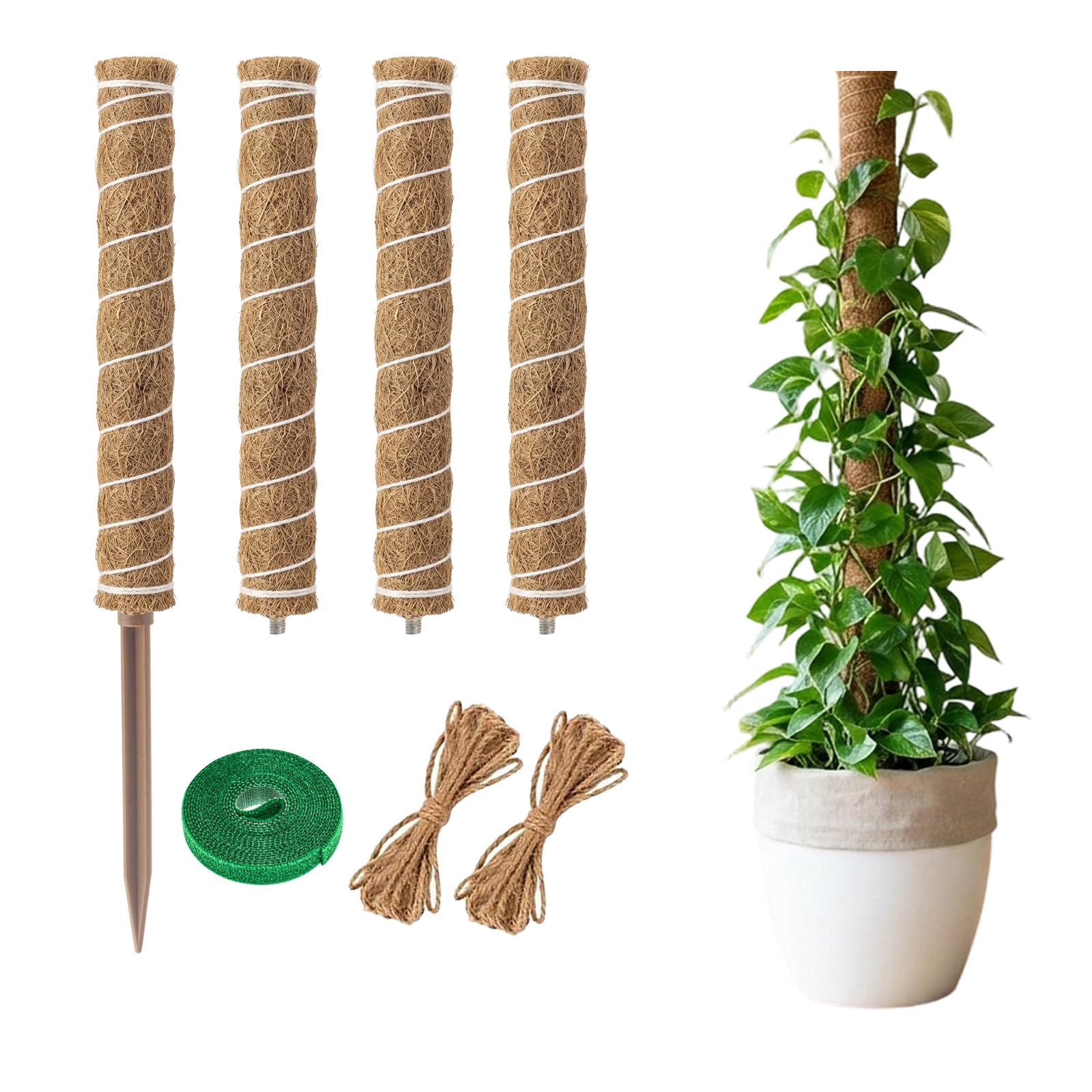 Moss Pole,4Pcs 25 Inches Moss Pole for Monstera,Moss Pole for
