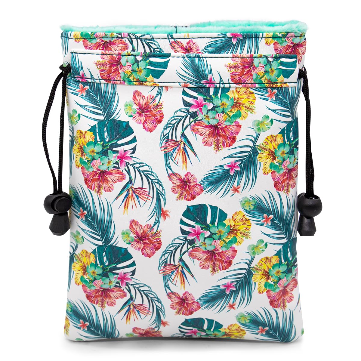 BAIRBRE Golf Valuables Pouch - Colorful Flower Golf Pouch with Drawstrings and Tee Holder