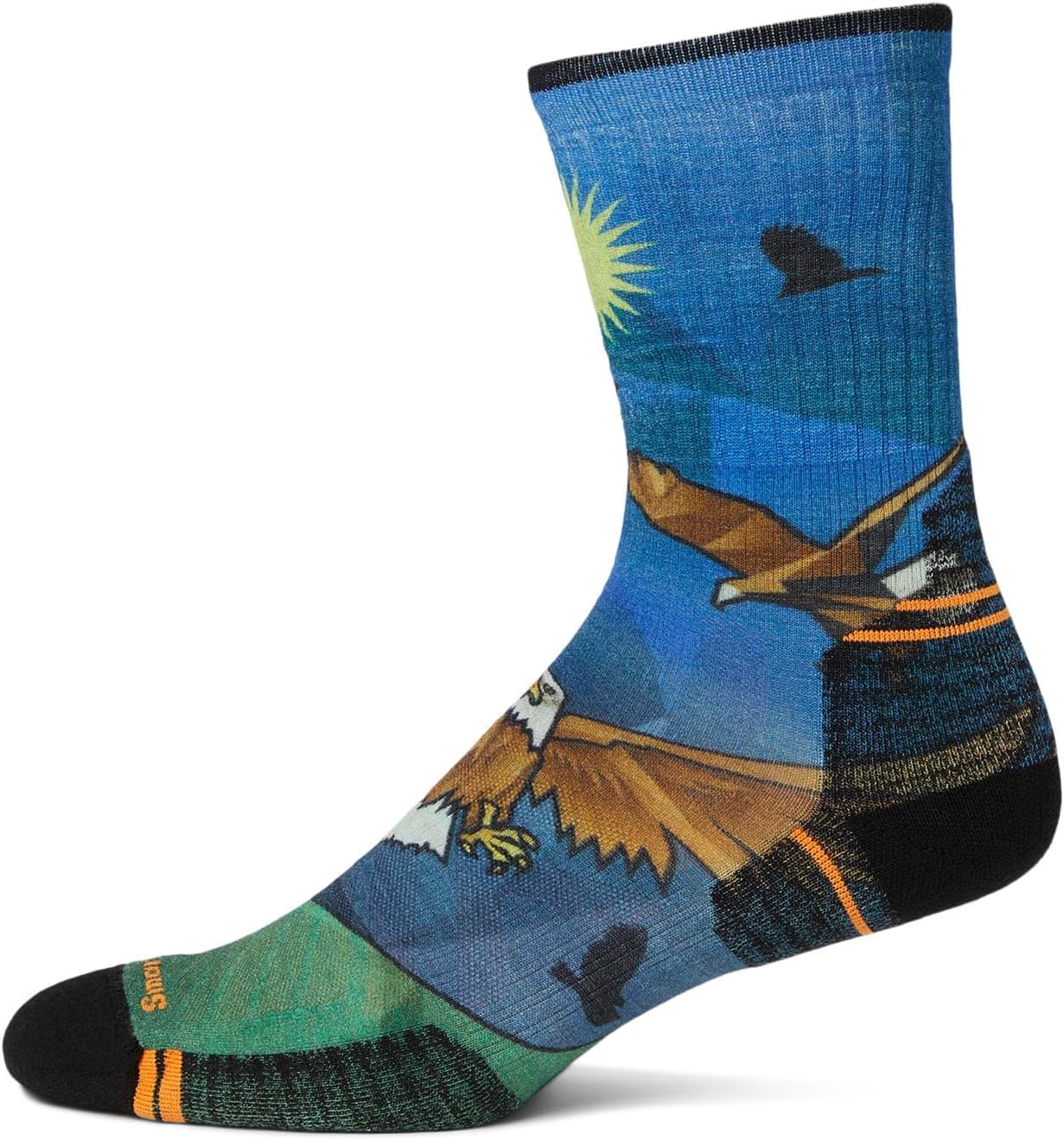 Smartwool Mens Hike Targeted Cushion Eagle Print Crew Socks