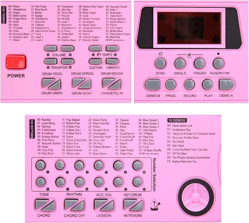 Miniatura 27 de Hricane Teclado de piano, 61 teclas, teclado electrónico para principiantes, teclado digital portátil de música, instrumento musical de educación