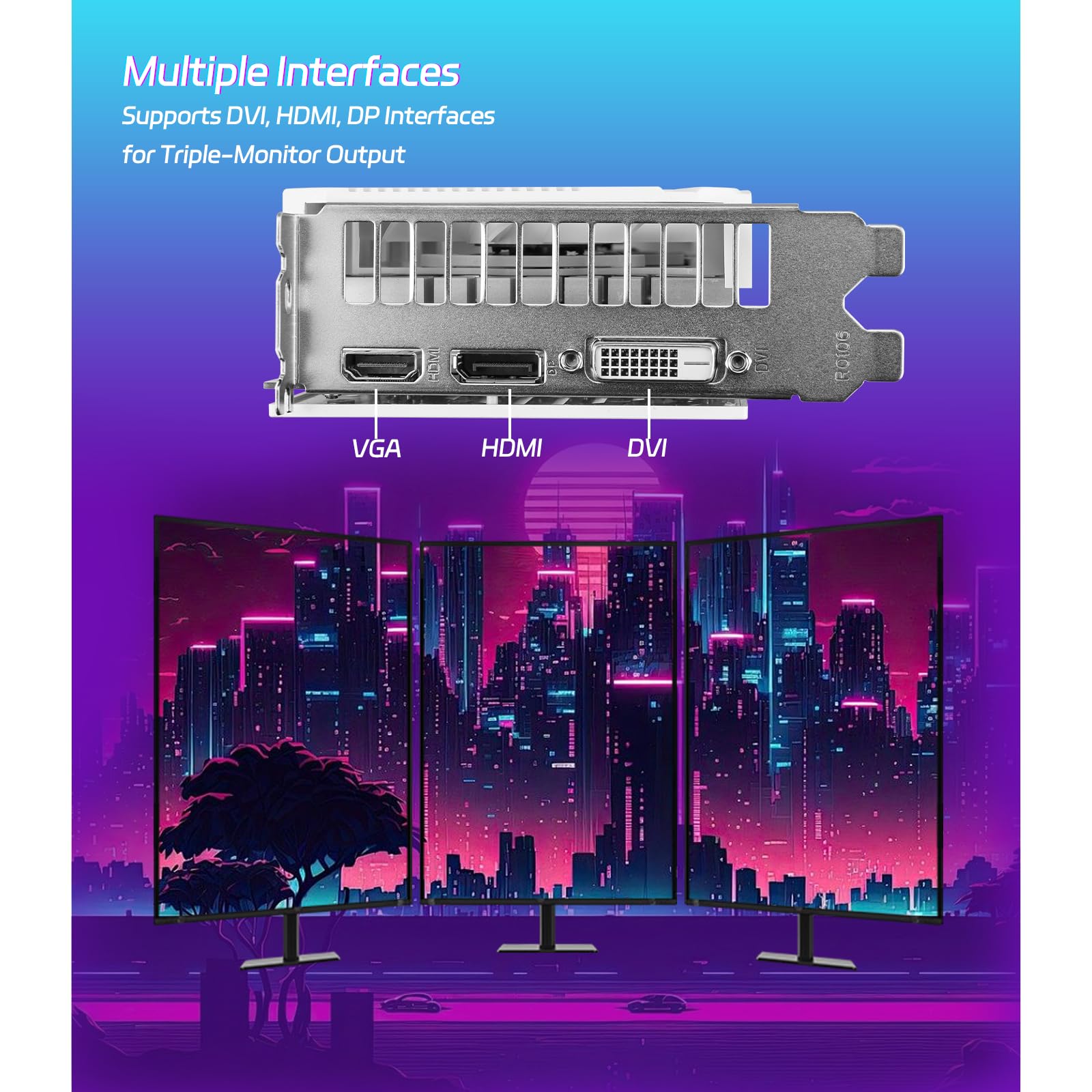 MOUGOL Scheda grafica AMD Radeon RX 580, 8 GB GDDR5 256 Bit 2048SP Scheda video per PC Gaming, HDMI/DisplayPort/interfacce DVI, PCI Express x 16 3.0, interfaccia di alimentazione a 6 pin, doppia