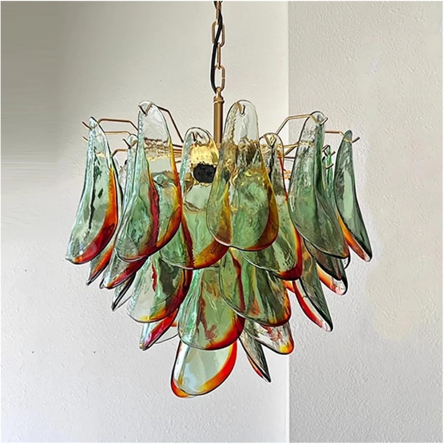 Nordic Vintage Green Glass Chandelier Design Classic Hanging Lamp Living Room Decoration Pendent Light,for Decoration