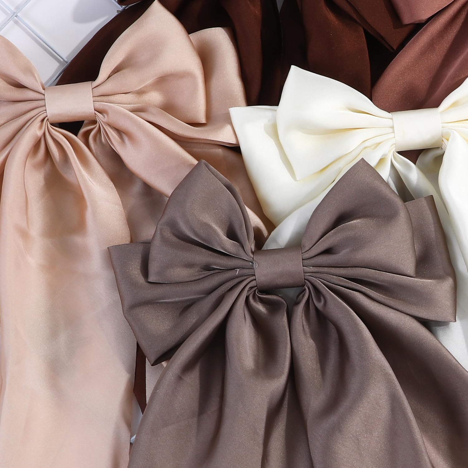 Amazon.com : Silky Satin Hair Bows for Women,Big Ribbon Bow Hair Clips for  Girls, Oversized Long Tail Hair Barrettes Cute Hair Accessories (Brown  color 6pcs) : Beauty & Personal Care
