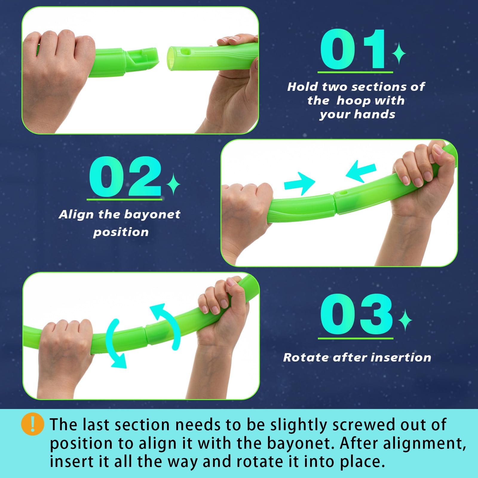 ShinyRelief Glow in The Dark Exercise Hoop 32 Inches Light up Hoop Detachable Exercise Dance Hoops Gift for Christmas Party Games Workout Dance Gymnastics - Image 5