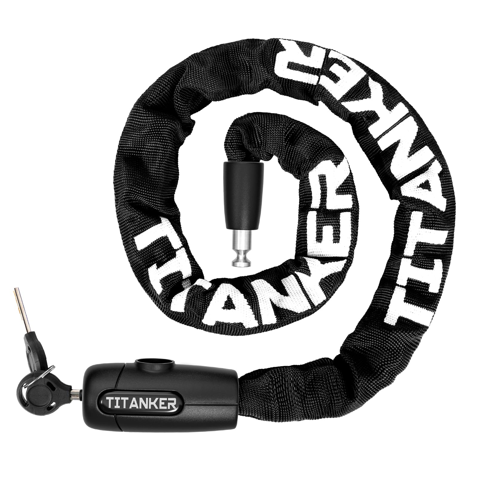 Titanker Bike Chain Lock with Keys, 3.3 Feet Security Heavy Duty Anti-Theft Bicycle Chain Locks for Bike, Motorcycle, Bicycle, Door, Gate, Fence, Grill (6mm, 8mm, 10mm Thick Chain)
