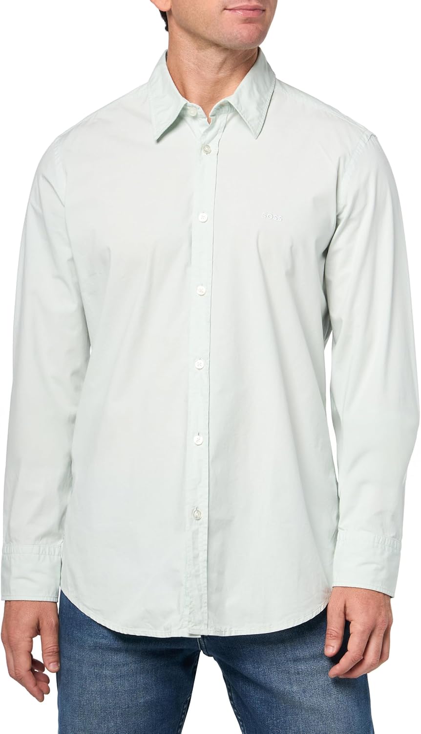 BOSS Mens Soft Flannel Button Down Shirt