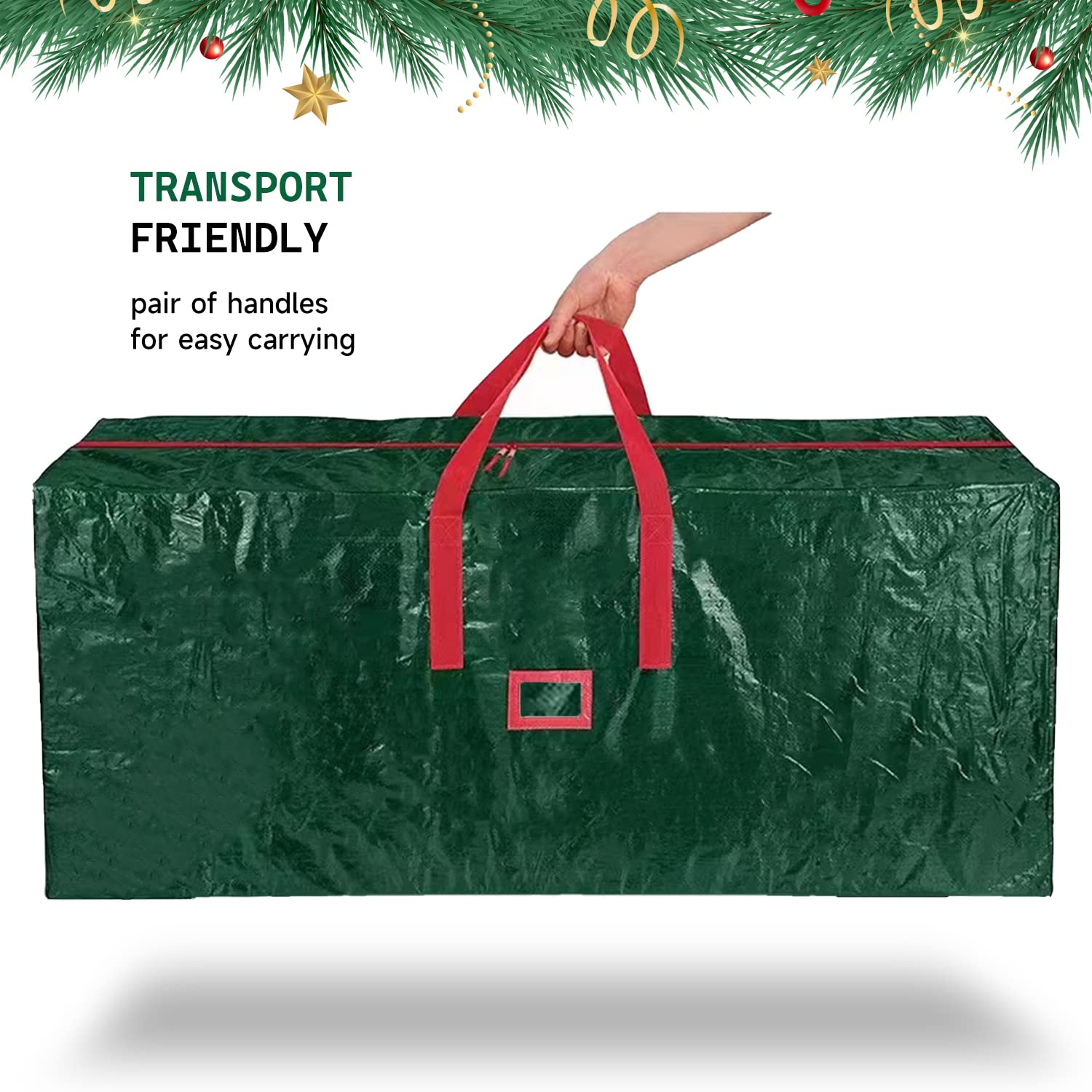 Copertura Albero 6 Piedi Custodia Verticale Per Albero Di Natale 180 Cm - Borsa In Tessuto Oxford Impermeabile Per Conservazione, Verde Custodia Albero 180 Cm Oxford