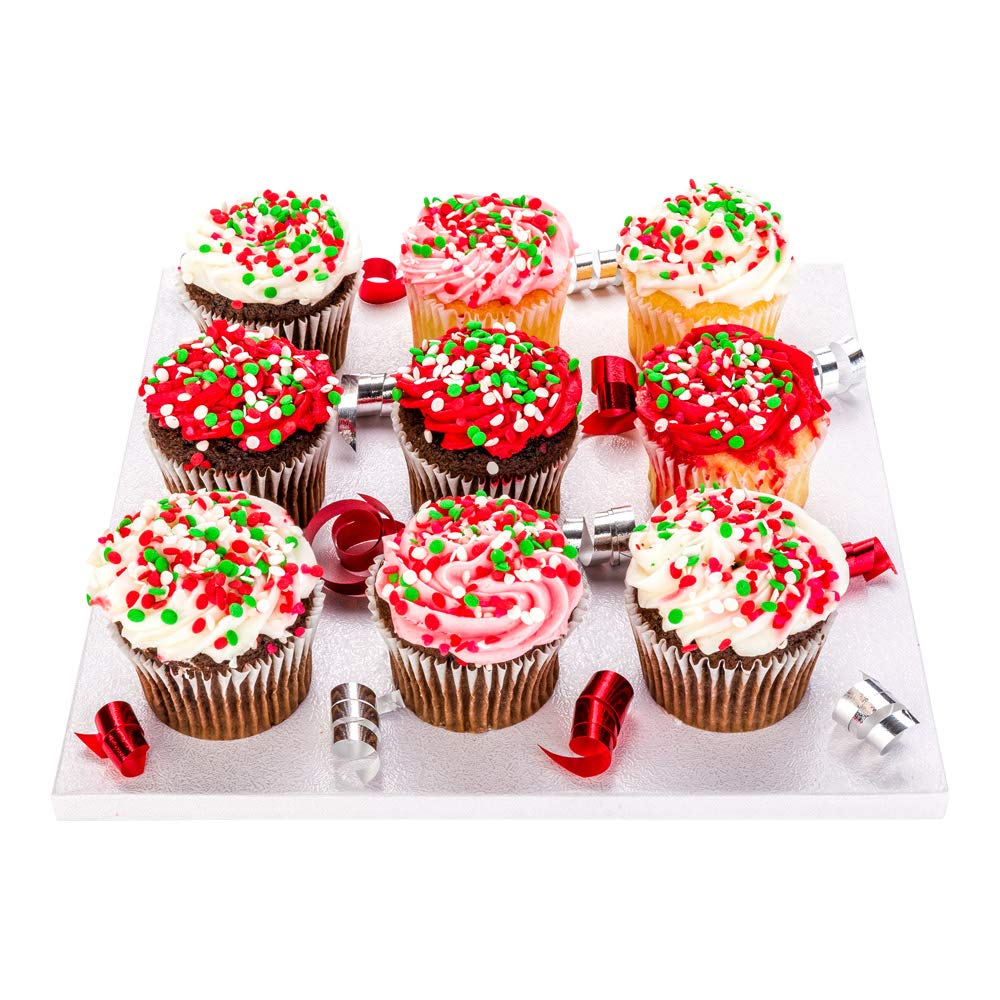 Restaurantware Pastry Tek 10 Inch Cake Board 1 Durable Cake Drum - Square Covered Edges White Paper Cake Base Disposable For Birthdays Weddings Or Parties