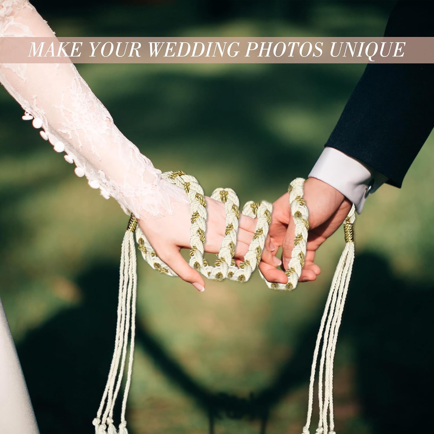Handfasting Cord for Wedding - LIKEYO Handfasting Cord Wedding Cord, Gold Wedding Rope, Traditional Celtic Pattern Handfasting Ribbon for Wedding Ceremony