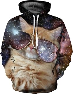 KARISI Long Sleeve Unisex 3D Prints Men's Hoodie, Kids Boys Leisure Lightweight Pullover With 2 Front Long Sleeve Pockets With Pocket (Color : A, Size : XXL)