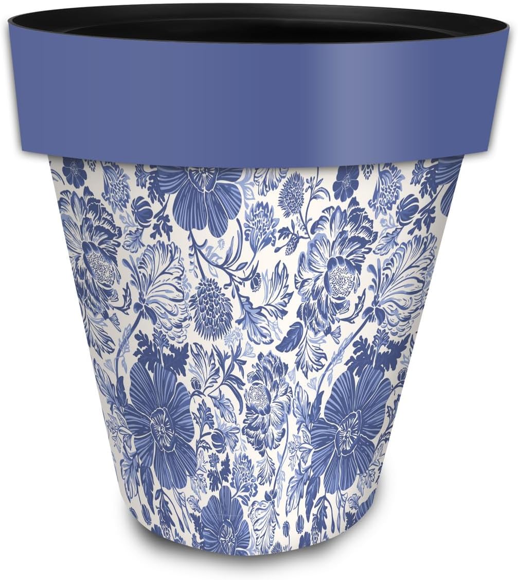Briarwood Lane Blue and White Floral Large Planter
