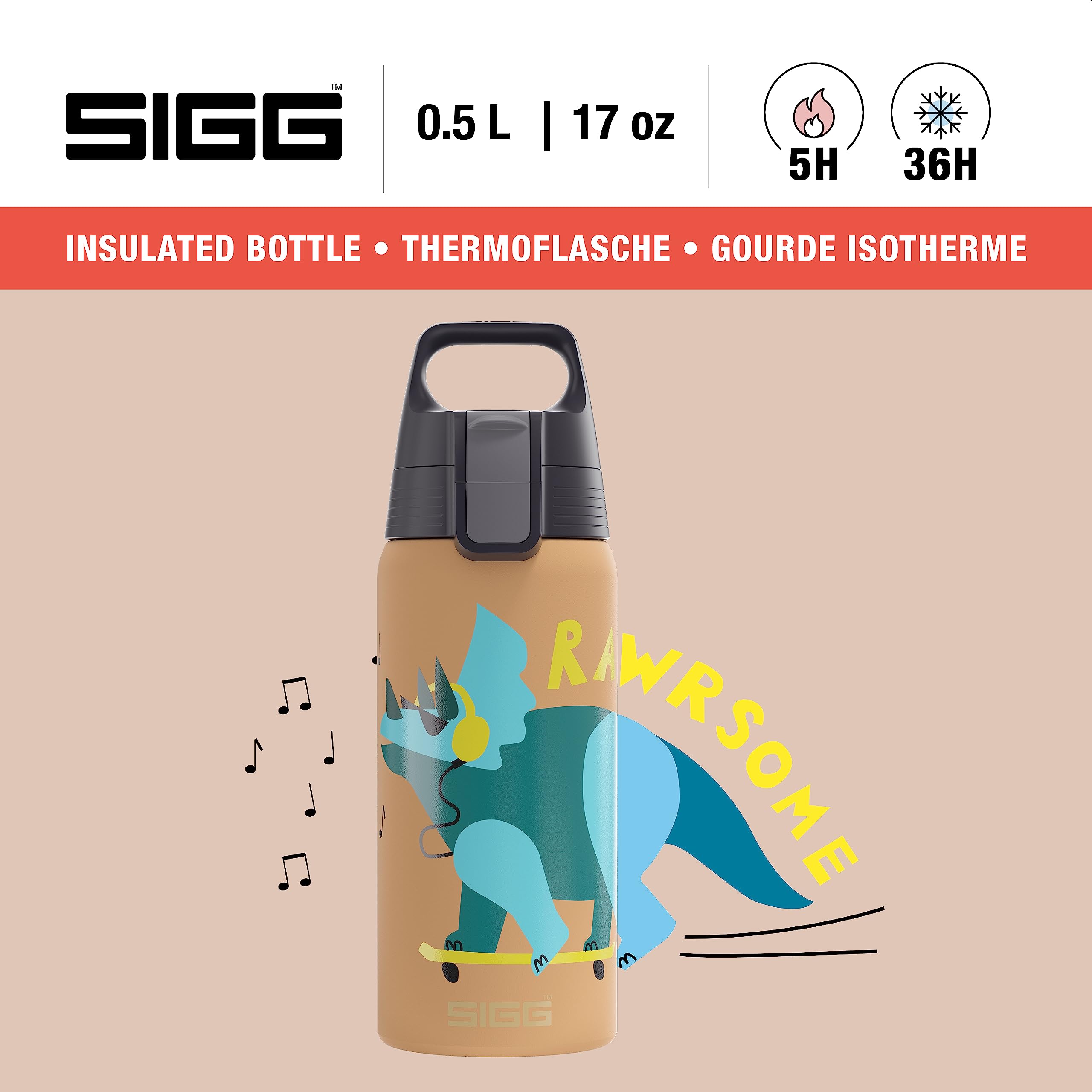 Sigg, Insulated Kids Water Bottle, Shield One Therm, Suitable For Carbonated Beverages, Leakproof, Dishwasher Safe, BPA Free - Image 2