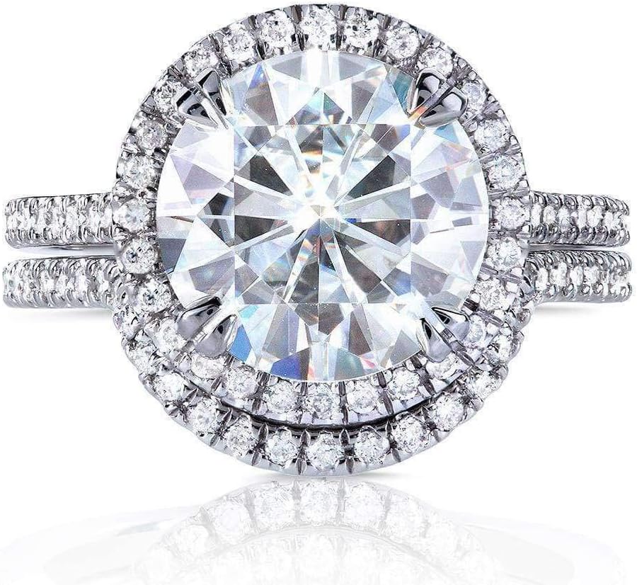 Kobelli Round-Cut Moissanite Bridal Set 3 1/2 CTW 14k White Gold
